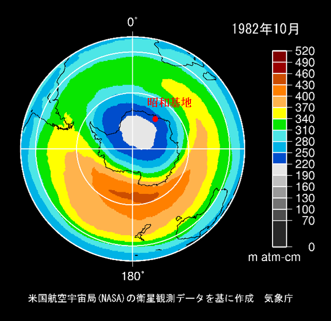 1982年10月のオゾンホール