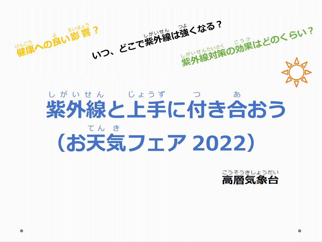 紫外線と上手に向き合おう